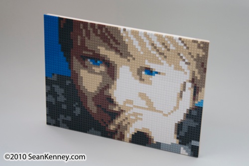 Children's portrait, LEGO bricks, artist Sean Kenney