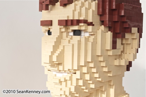 Life-size LEGO portrait by artist Sean Kenney.  LEGO portraits
