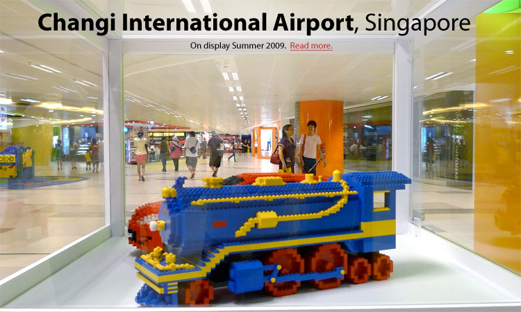 Sean Kenney LEGO sculptures on display in Singapore at Changi Airport