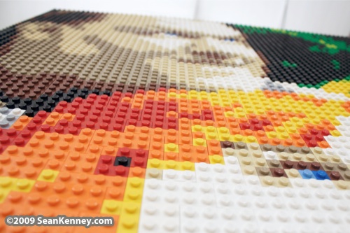 Engagement portrait built with LEGO bricks by Sean Kenney