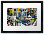 Frames and prints of Empire State Building.  Art with LEGO bricks.  Sean Kenney