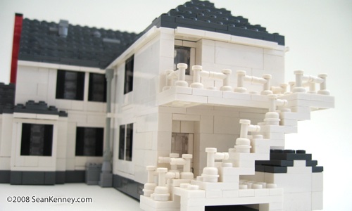 Historic house, LEGO bricks.  By Sean Kenney.  LEGO deck porch step stairs house home