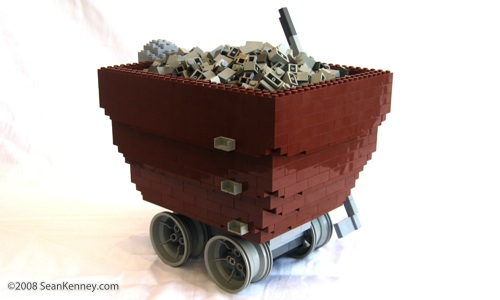 LEGO Mine Cart sculpture