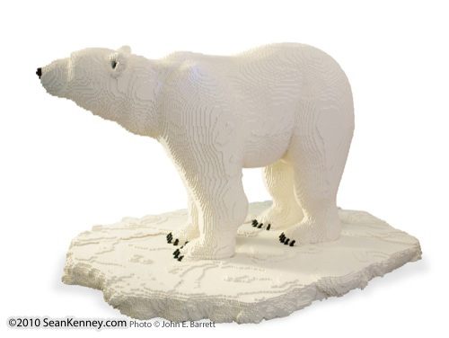 LEGO sculpture Sean Kenney polar bear polarbear arctic animal philadephila philly zoo creatures of habitat