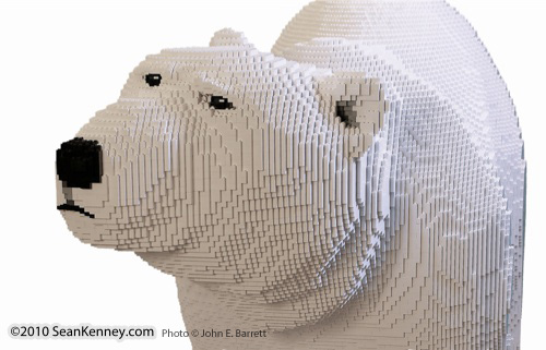 LEGO sculpture Sean Kenney polar bear polarbear arctic animal philadephila philly zoo creatures of habitat