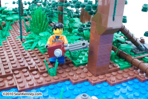 LEGO sculpture Sean Kenney borneo rainforest destruction deforestation logging palm oil philadephila philly zoo creatures of habitat