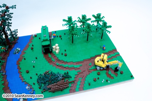 LEGO sculpture Sean Kenney borneo rainforest destruction deforestation logging palm oil philadephila philly zoo creatures of habitat