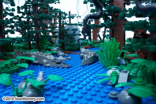 LEGO sculpture Sean Kenney borneo rainforest destruction deforestation logging palm oil philadephila philly zoo creatures of habitat
