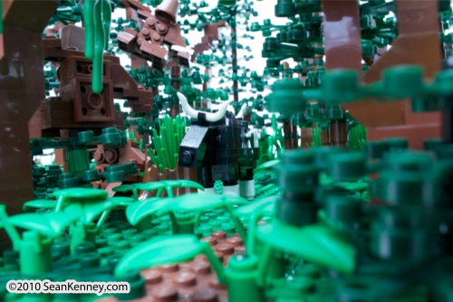 LEGO sculpture Sean Kenney borneo rainforest destruction deforestation logging palm oil philadephila philly zoo creatures of habitat