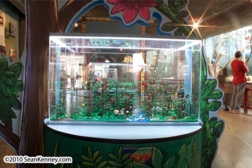 LEGO sculpture Sean Kenney borneo rainforest destruction deforestation logging palm oil philadephila philly zoo creatures of habitat