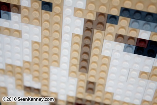 Portrait of Regis Philbin with LEGO bricks by artist Sean Kenney