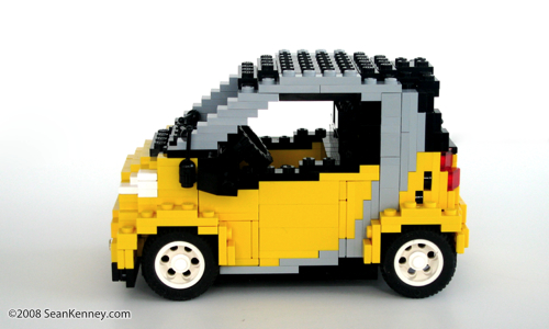 Smart ForTwo built with LEGO bricks by artist Sean Kenney