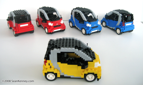 Smart ForTwo Pulse model built with LEGO bricks by artist Sean Kenney