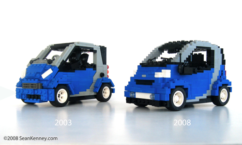 Smart ForTwo Brabus car built with LEGO bricks by artist Sean Kenney