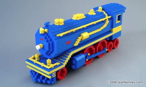 LEGO Steam Train Engine Locomotive Lionel by artist Sean Kenney.  See this LEGO train on NBC's '30 Rock' starring Tina Fey and Alec Baldwin.