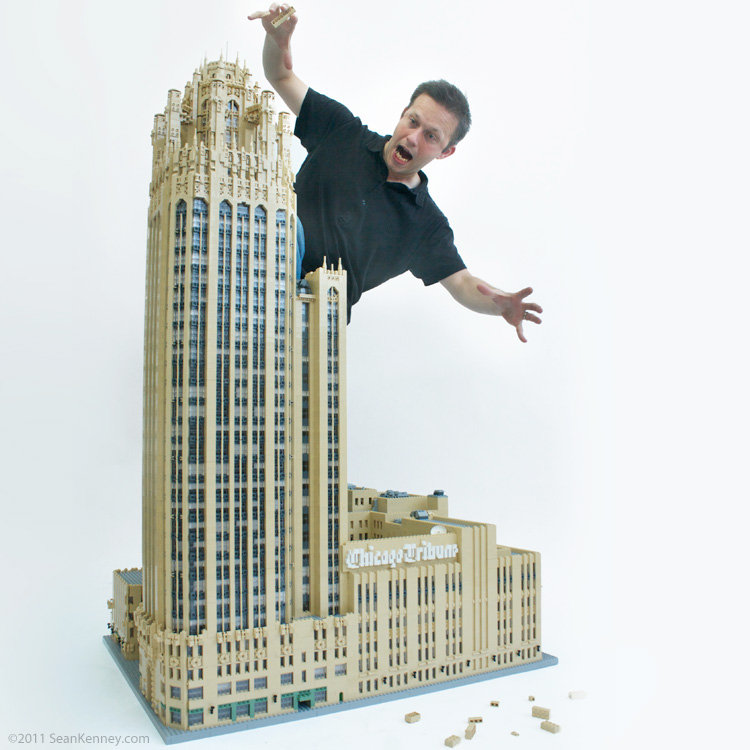 LEGO Chicago Tribune building, by artist Sean Kenney