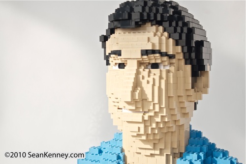 Life-size LEGO portrait by artist Sean Kenney.  LEGO portraits