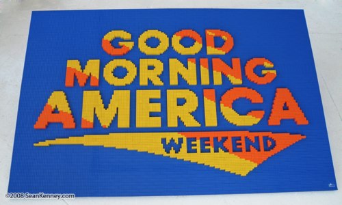 Good Morning America logo built with LEGO bricks
