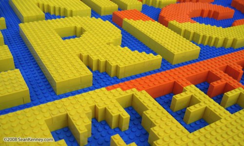 Good Morning America logo built with LEGO bricks