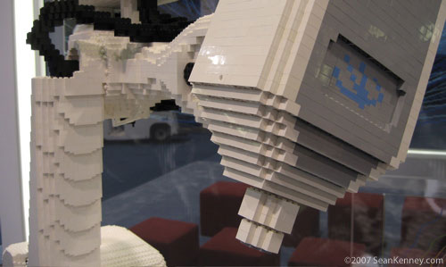 LEGO sculpture of medical robot