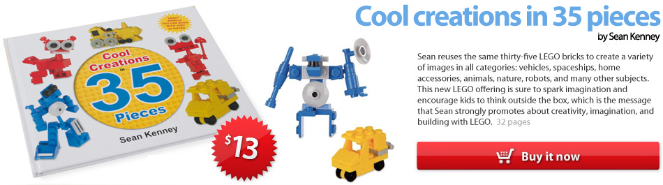 Cool Creations in 35 pieces, the LEGO book by Sean Kenney