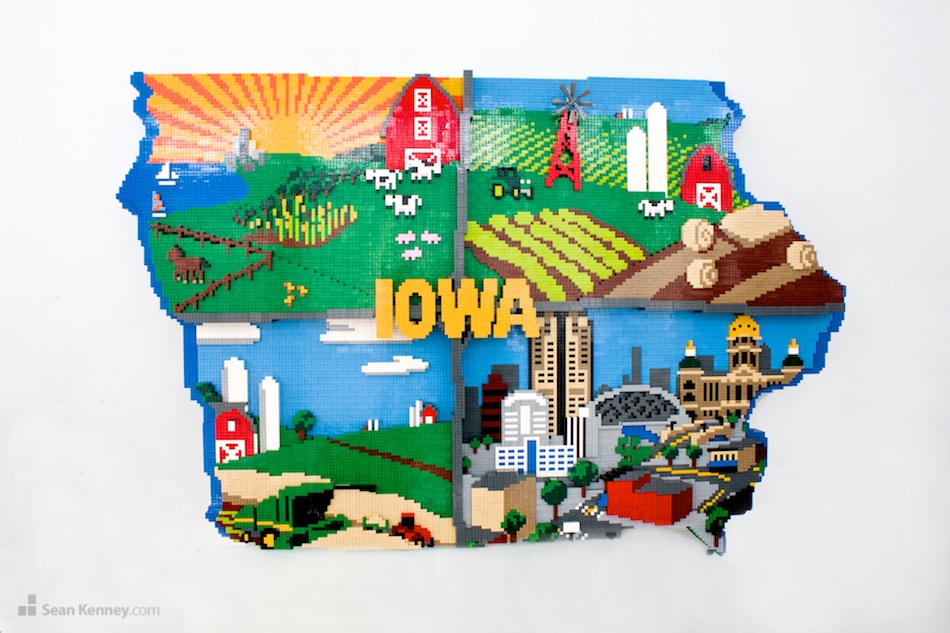 LEGO Iowa relief map