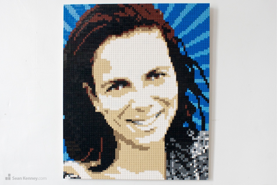 LEGO Portrait of a smiling woman