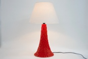 Stantonlamp built with LEGO bricks, in red